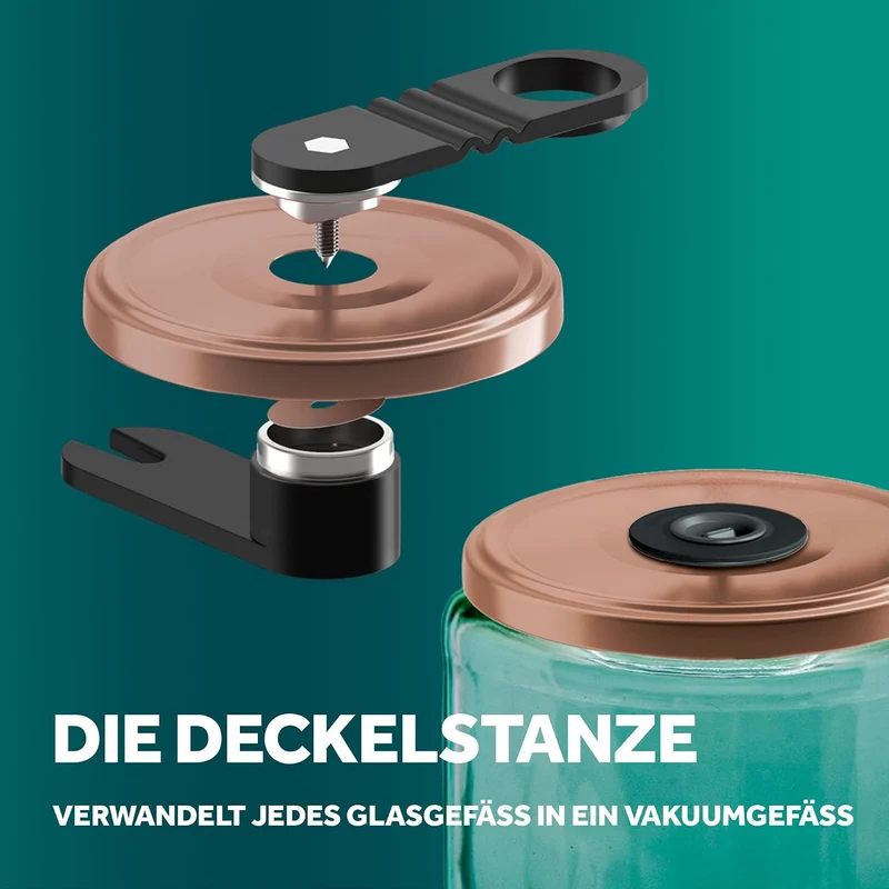 Airtender Vakuumset Gläser & Flaschen - Vakuumpumpe - 6 Weinstopper - Geschenkbox