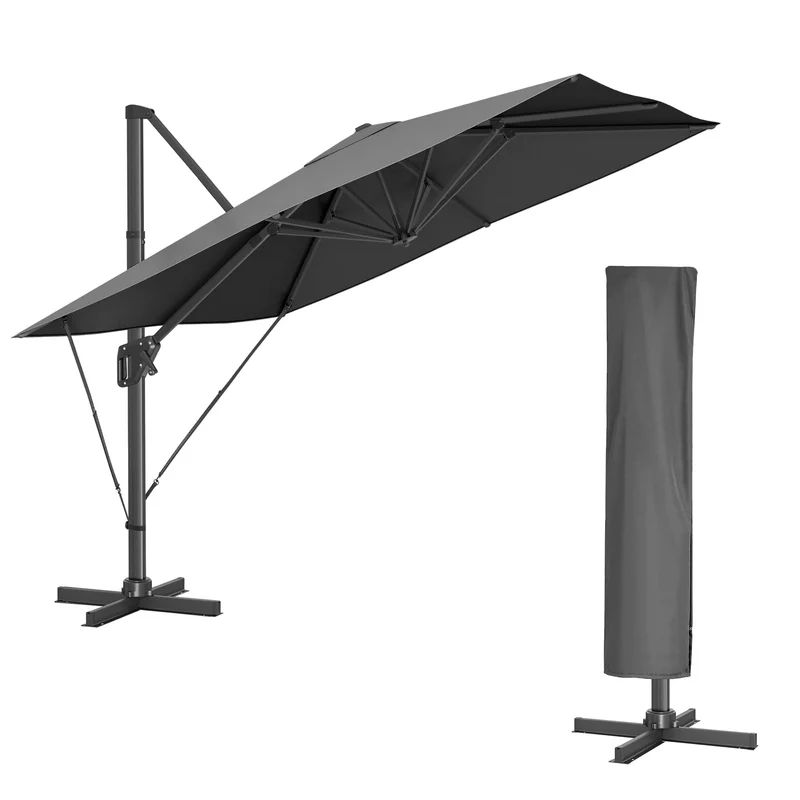 SONGMICS Sonnenschirm 300 x 300 cm, Ampelschirm, UV-Schutz UPF 50+