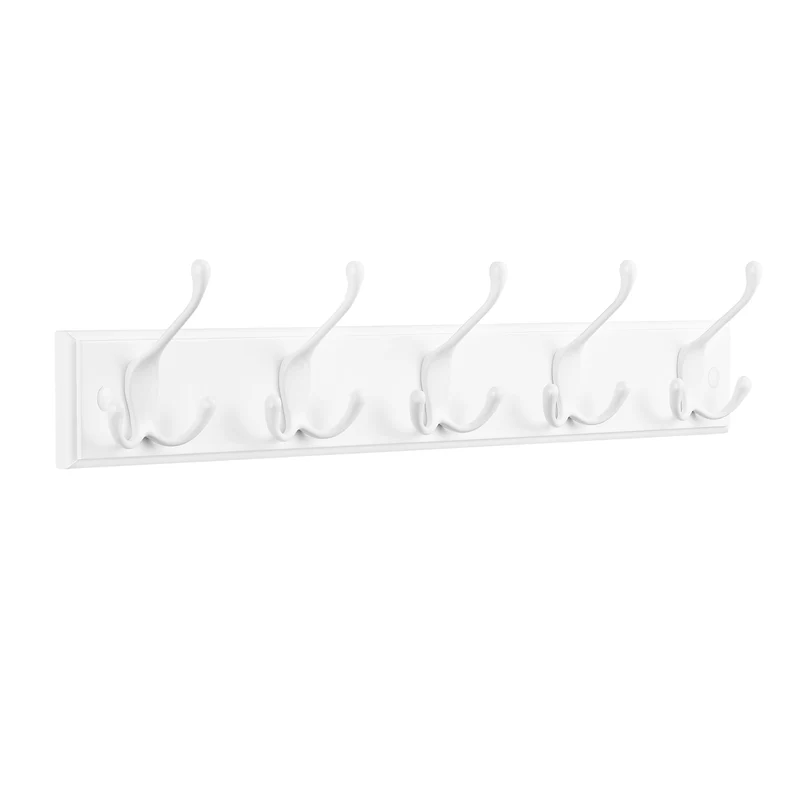 SONGMICS Wandgarderobe, 5 Dreifach-Haken aus Metall, vormontiert 5 Haken (50,4B x 4,6H cm） 1er Set,