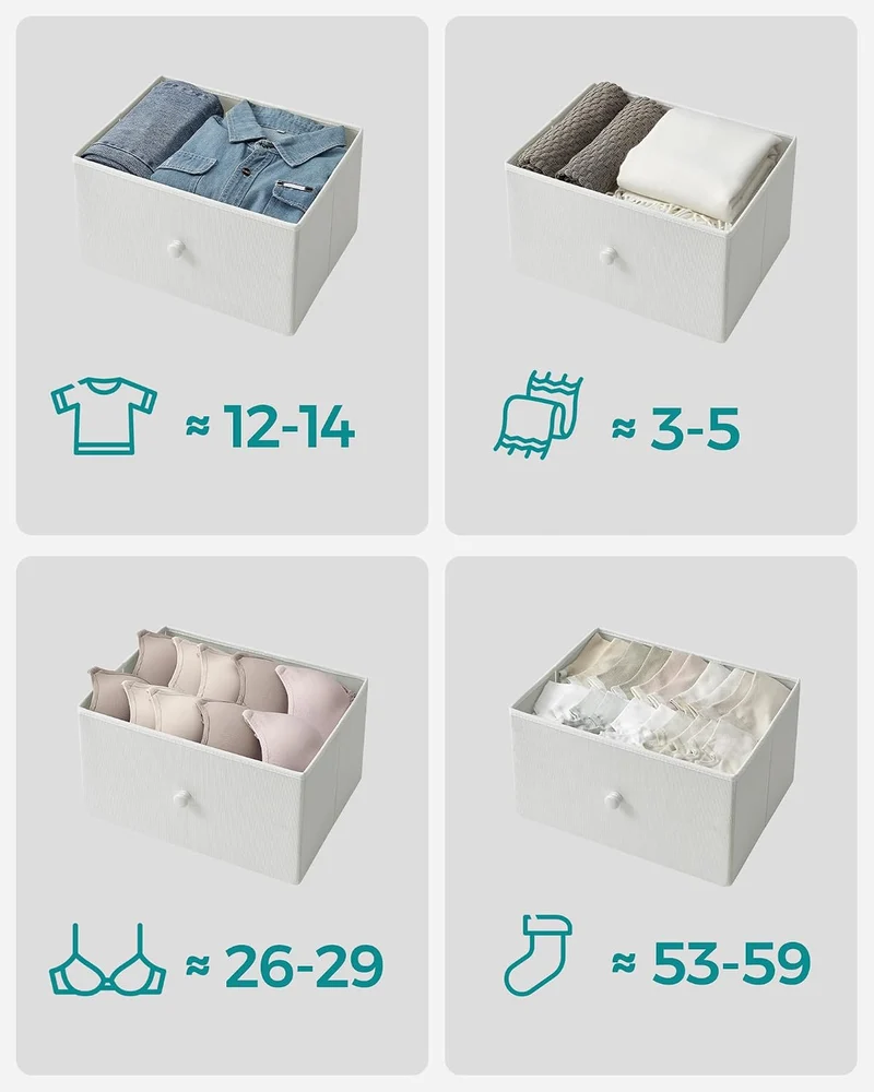 SONGMICS Kommode, Schrank, 6 Stoffschubladen, Metallgestell, Aufbewahrungsschrank, für Kinderzimmer,