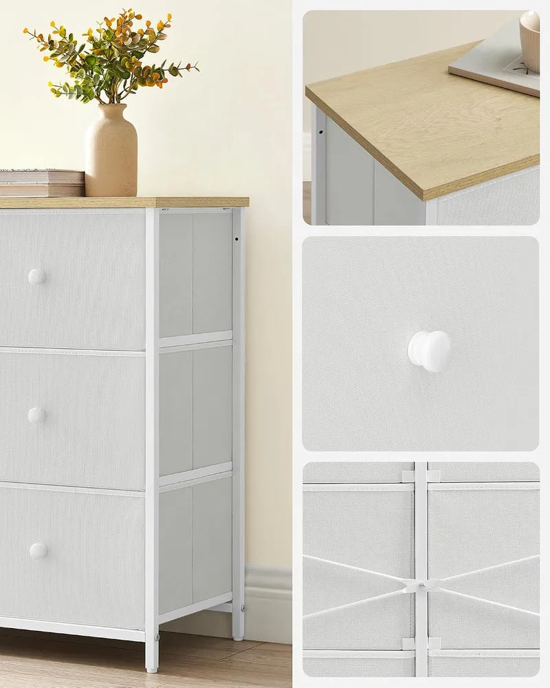SONGMICS Kommode, Schrank, 6 Stoffschubladen, Metallgestell, Aufbewahrungsschrank, für Kinderzimmer,