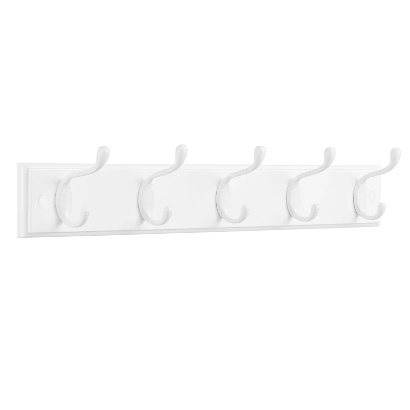 SONGMICS Wandgarderobe, mit 5 Doppelhaken aus Metall 5 Haken(50.4B x 7.6H cm) 1er Set, 5 Haken(50.4B