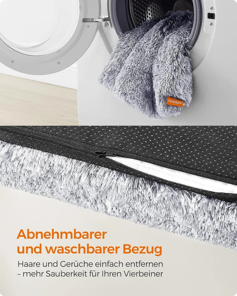 Feandrea Hundebett, orthopädisches Hundekissen, mit Noppenschaumstoff gepolstert, Bezug abnehmbar un