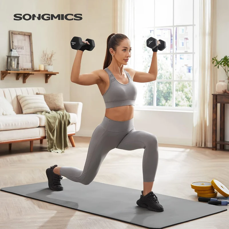 SONGMICS Hanteln, Kurzhanteln, 4er Set, 2 Davon 4 kg, 2 Davon 5 kg, Krafttraining, zu Hause, im Büro