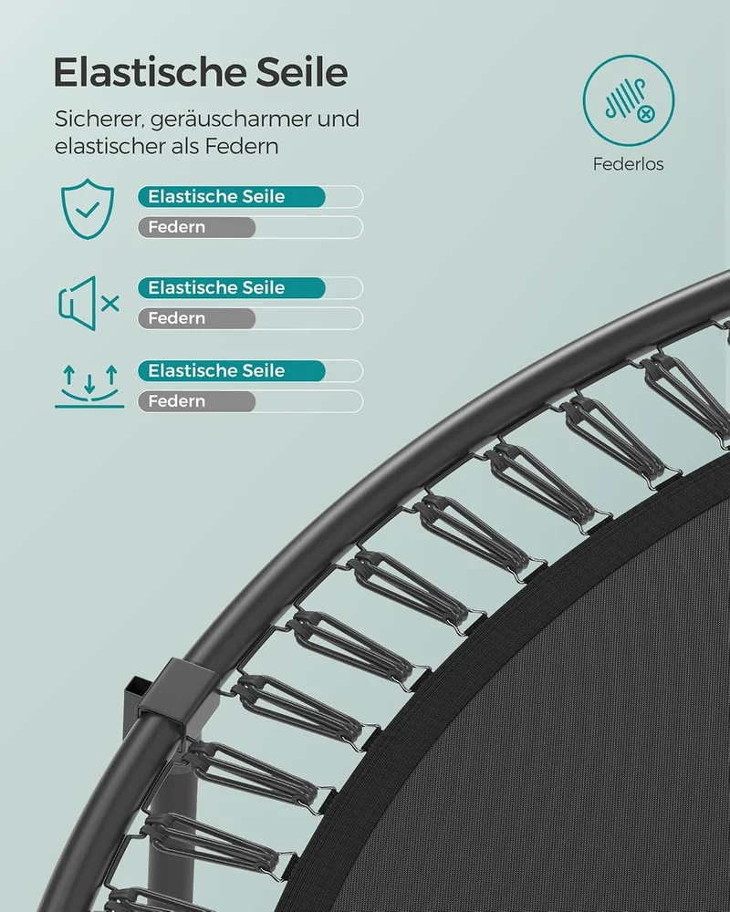 SONGMICS Federloses Trampolin Outdoor Ø 244/305/366 cm, Kindertrampolin Gartentrampolin, elastische