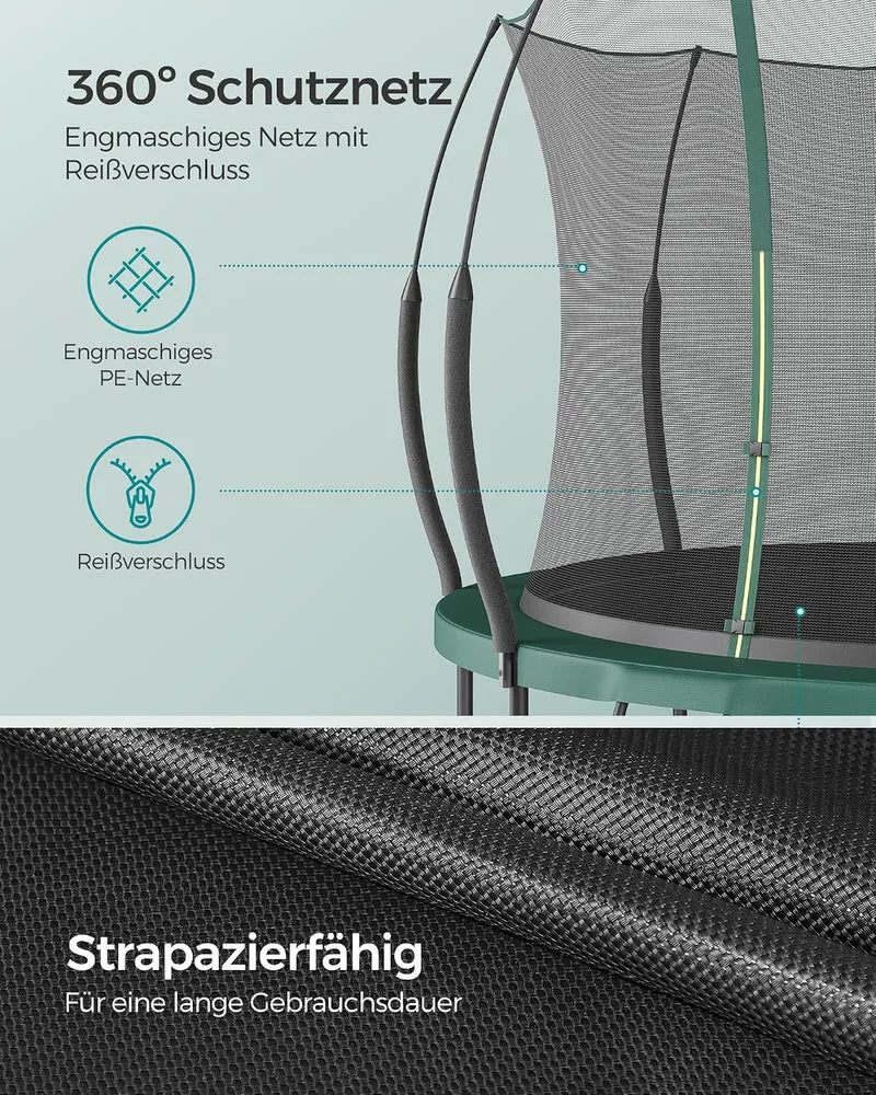 SONGMICS Federloses Trampolin Outdoor Ø 244/305/366 cm, Kindertrampolin Gartentrampolin, elastische