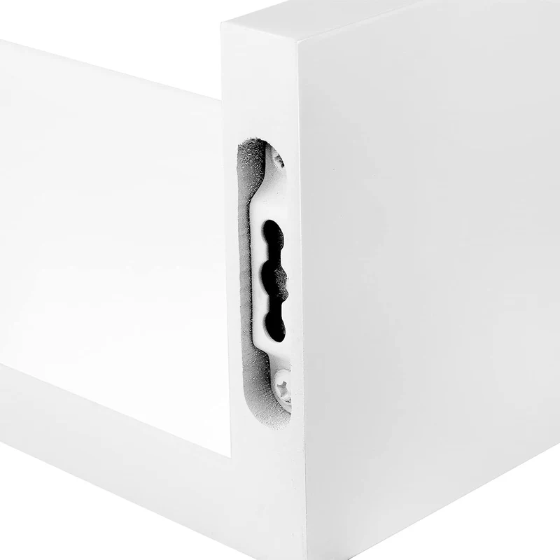SONGMICS 3er Set Wandregale, Schweberegale in U-Form, Hochglanzoberfläche Weiss 60 x 15 x 10 cm, 45