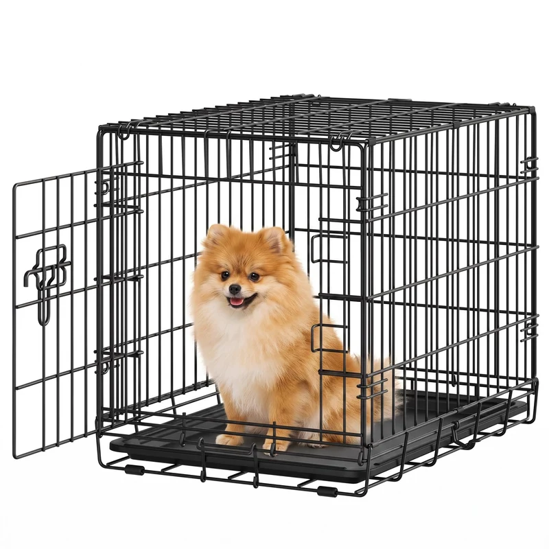 Feandrea Hundebox, Faltbar, 1 Tür, Metall L 61 x B 44 x H 51 cm Eine Tür, L 61 x B 44 x H 51 cm Eine