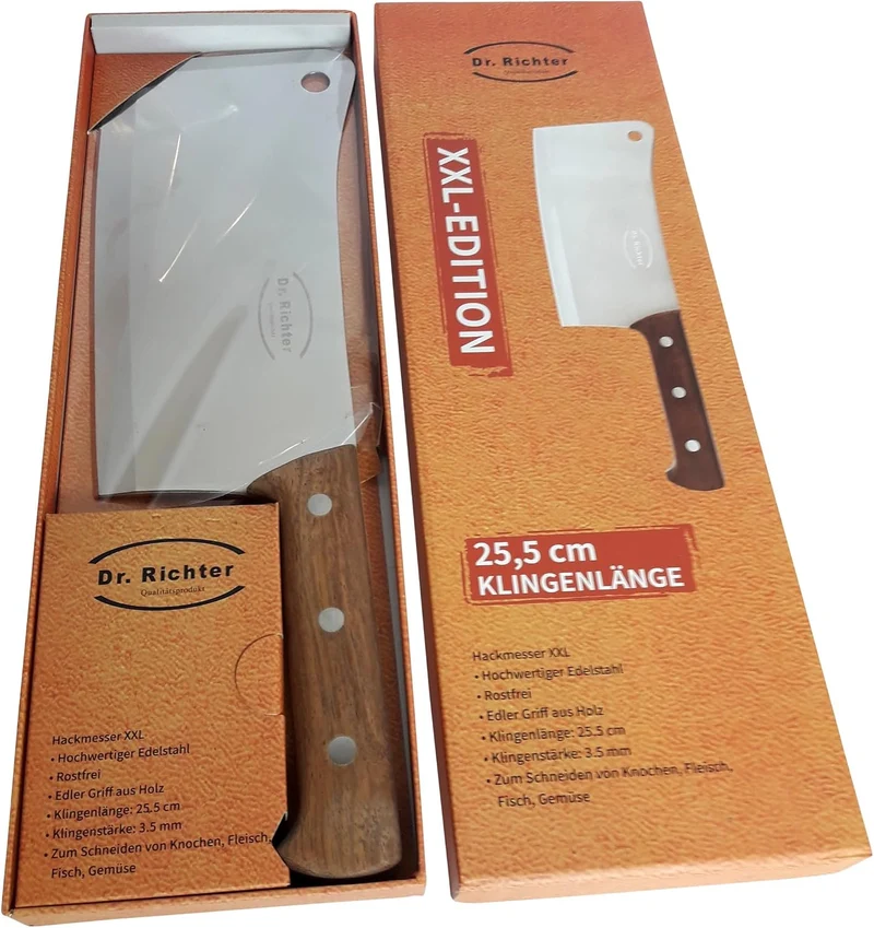 Dr. Richter Hackmesser XXL - Edition GIANT - (Klingenlänge: 25,5 cm, Gesamtlänge: 41 cm, Gewicht übe