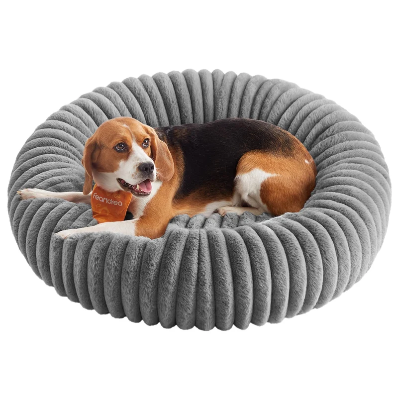 Feandrea Hundebett, 80 cm Durchmesser, waschbar, weiche Polsterung XL (80 x 80 x 20 cm), XL (80 x 80