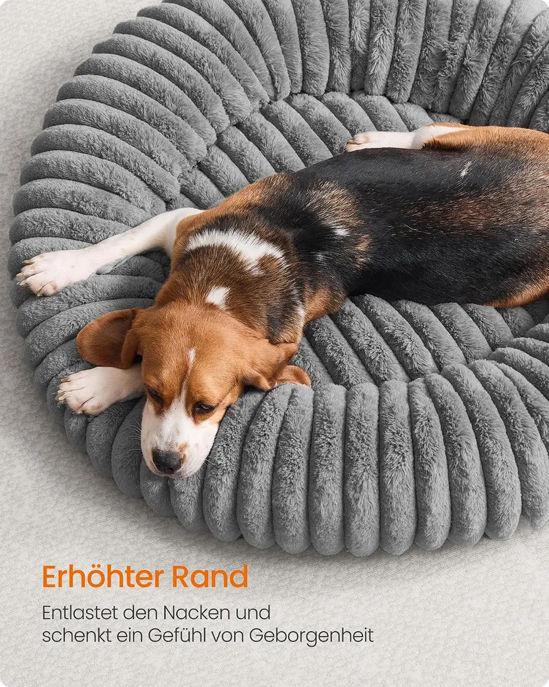 Feandrea Hundebett, 80 cm Durchmesser, waschbar, weiche Polsterung XL (80 x 80 x 20 cm), XL (80 x 80