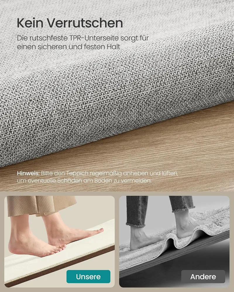 SONGMICS Teppich, 160 x 230 cm, Wohnzimmerteppich, Rutschfester Teppich, Dekoration, für Wohnzimmer,