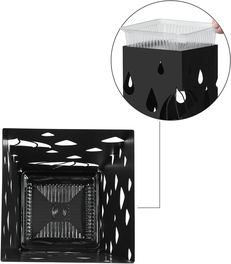 SONGMICS Regenschirmständer aus Metall, mit Haken, 15,5 x 15,5 x 49 cm schwarz, schwarz
