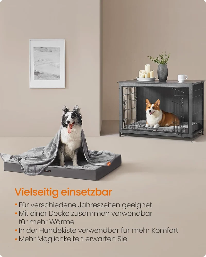 Feandrea Hundebett, wasserdicht, 120 x 74 x 8 cm L 120 x B 74 x H 8 cm, L 120 x B 74 x H 8 cm