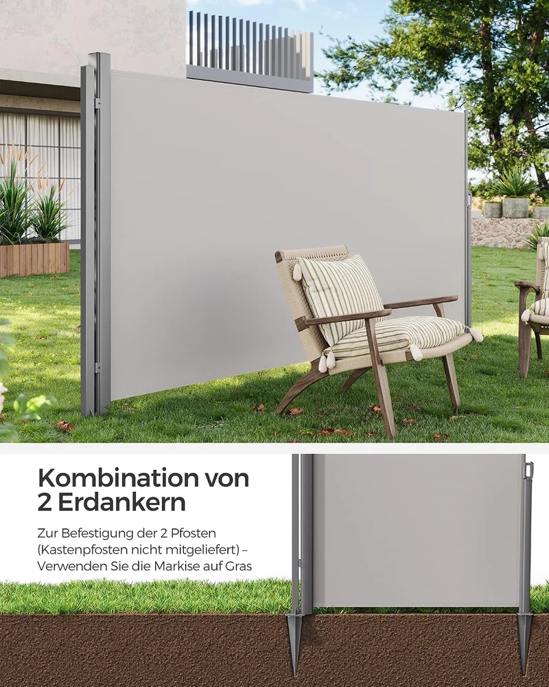 SONGMICS Erdanker, Bodenanker für Standpfosten von Seitenmarkisen