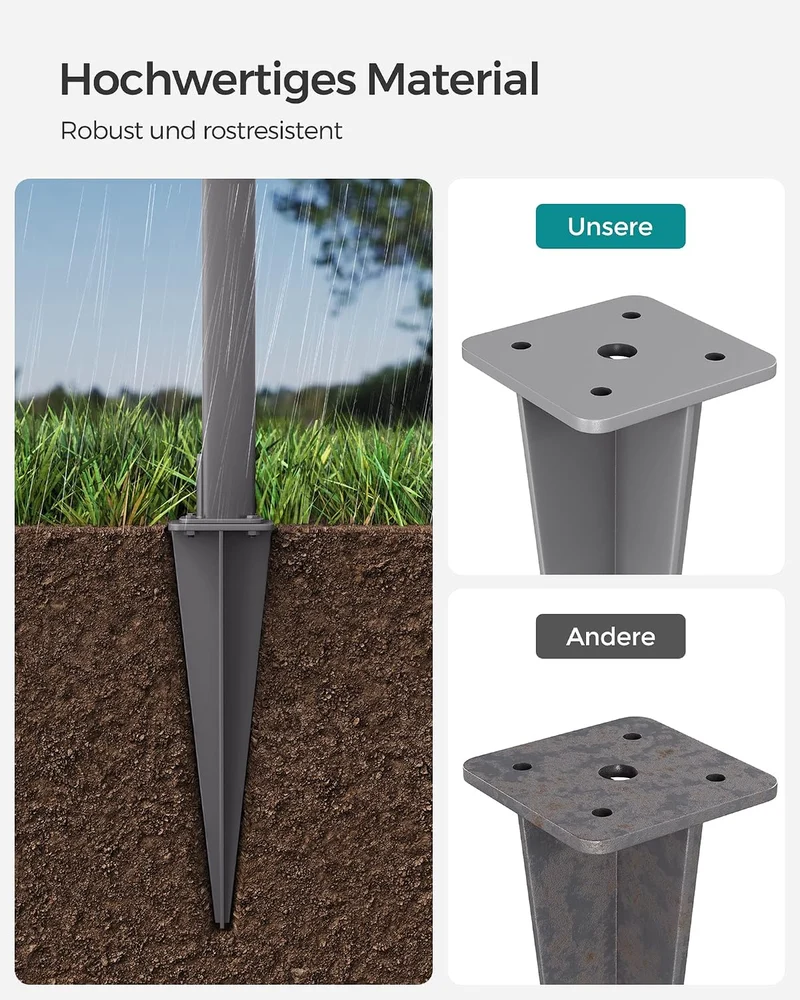 SONGMICS Erdanker, Bodenanker für Standpfosten von Seitenmarkisen