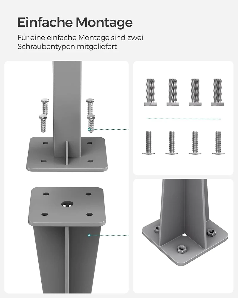 SONGMICS Erdanker, Bodenanker für Standpfosten von Seitenmarkisen