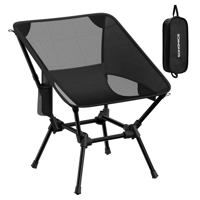 SONGMICS Campingstuhl, Strandstuhl klappbar, Gartenstuhl höhenverstellbar, Stahlgestell, bis 150 kg