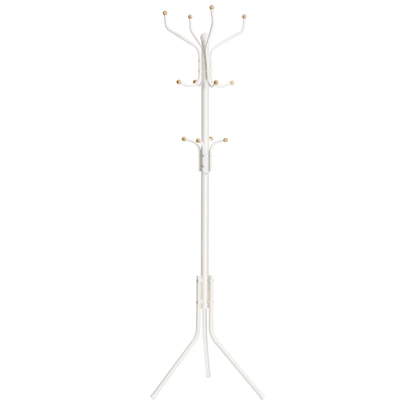 SONGMICS Höhe 182 cm Garderobenständer stabil Metall Kleiderständer Garderobe, weiss, RCR19W 49 x 49