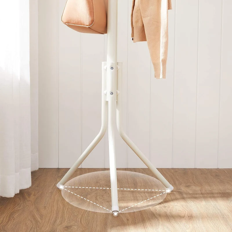 SONGMICS Höhe 182 cm Garderobenständer stabil Metall Kleiderständer Garderobe, weiss, RCR19W 49 x 49