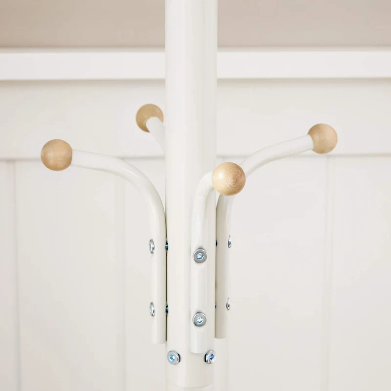 SONGMICS Höhe 182 cm Garderobenständer stabil Metall Kleiderständer Garderobe, weiss, RCR19W 49 x 49