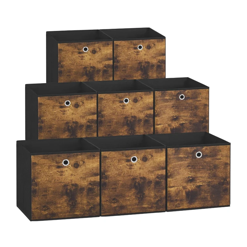SONGMICS Aufbewahrungsbox, 8er Set, Ordnungsboxen, Faltbox, 30 x 30 x 30 cm, Stoffbox, für Würfelreg