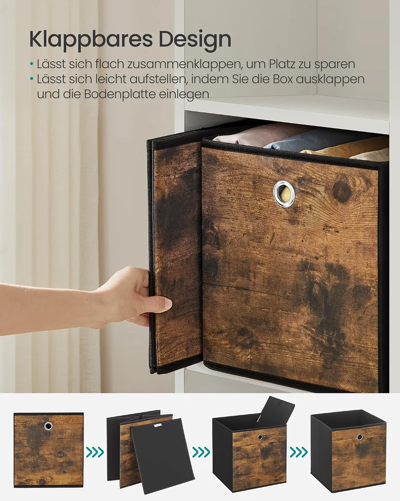 SONGMICS Aufbewahrungsbox, 8er Set, Ordnungsboxen, Faltbox, 30 x 30 x 30 cm, Stoffbox, für Würfelreg
