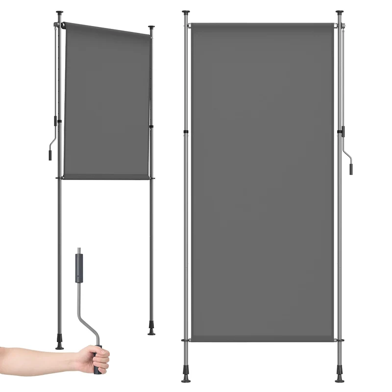 SONGMICS Senkrechtmarkise, höhenverstellbar, 120 x (220-300) cm 120W cm, 120W cm