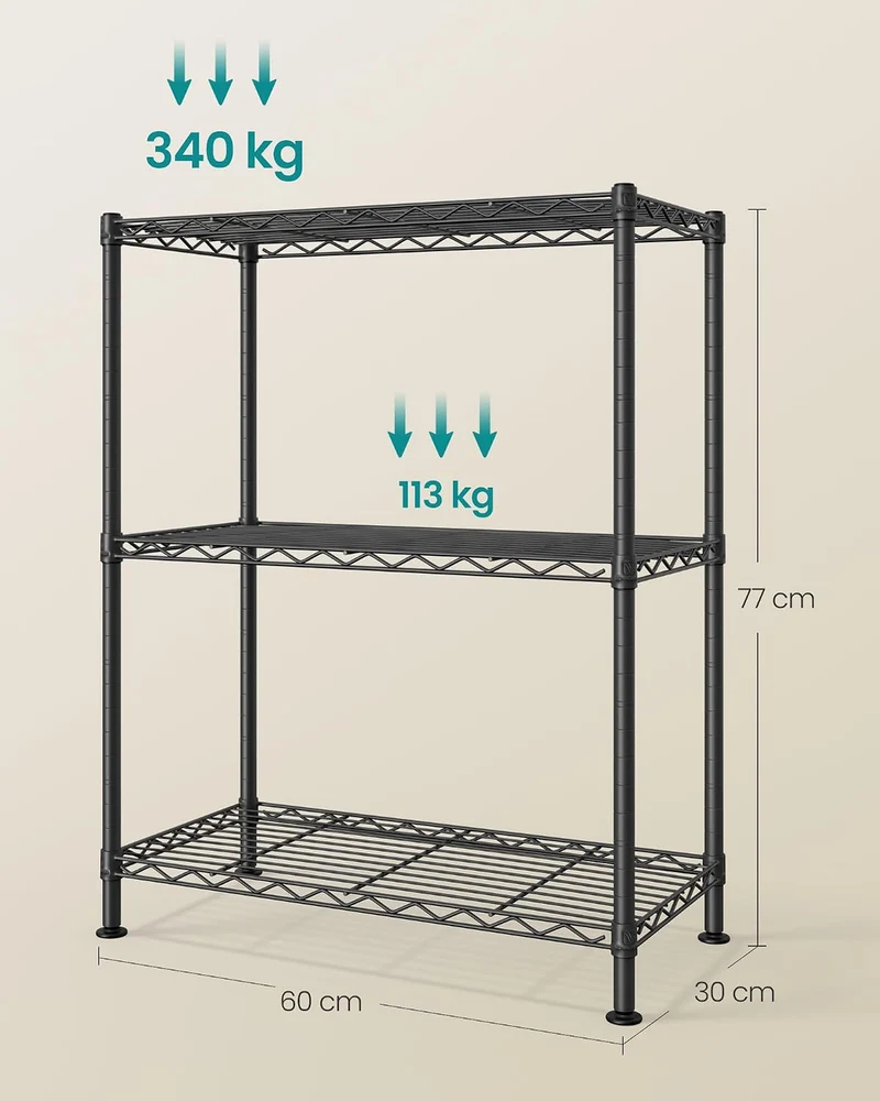 SONGMICS Regal, Metallregal, höhenverstellbare Ablagen, Aufbewahrungsregal, Standregal für Garage Sc