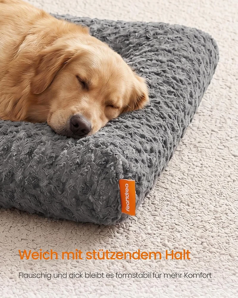 Feandrea Hundebett, 122 x 74 cm, weiche Polsterung, waschbar, rutschfest L 122 x B 74 x H 10 cm schi