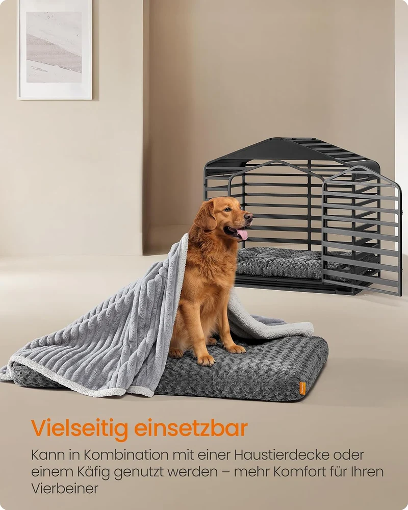 Feandrea Hundebett, 122 x 74 cm, weiche Polsterung, waschbar, rutschfest L 122 x B 74 x H 10 cm schi
