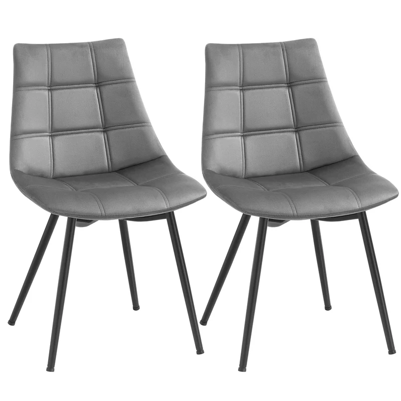 SONGMICS Esszimmerstühle 2er Set, Moderne Küchenstühle, Polsterstühle mit Metallbeinen, Samtoberfläc