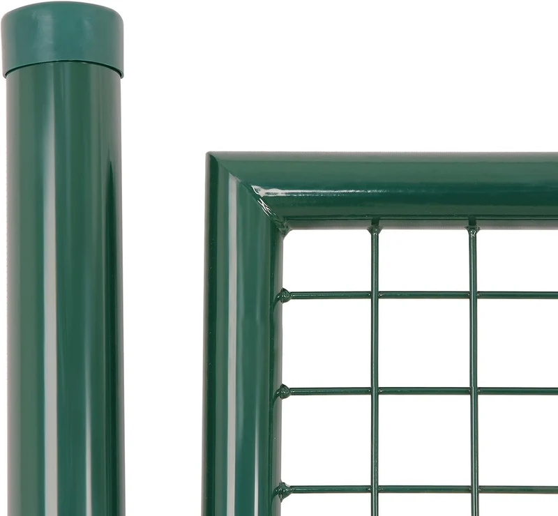 SONGMICS Gartentor, verzinkter Stahl, abschliessbar, 106 x 150 cm (B x H) 90 x 106 cm Grün, 90 x 106