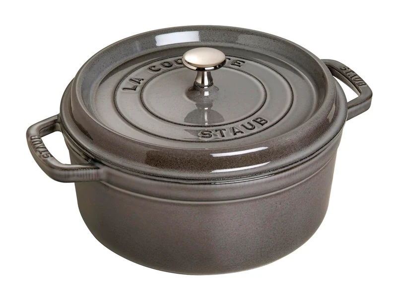 STAUB Gusseisen Bräter/Cocotte, Rund 26 cm, 5 L, Aromaregen Funktion, Für alle Herdarten geeignet, G