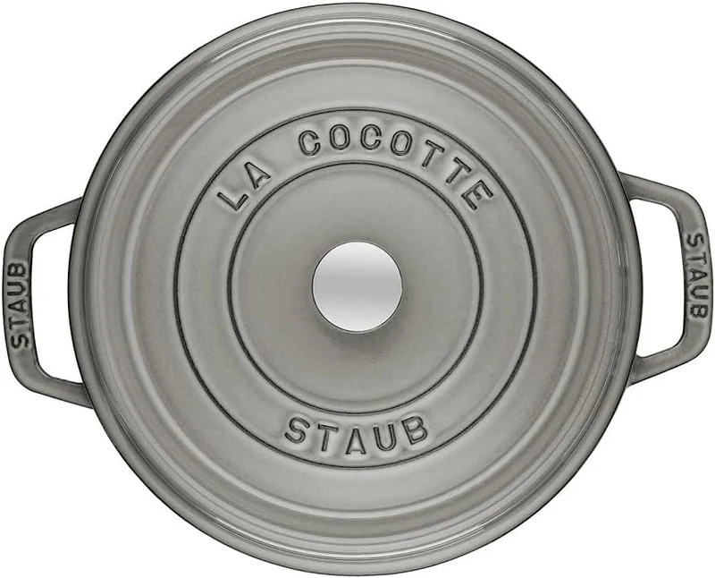 STAUB Gusseisen Bräter/Cocotte, Rund 26 cm, 5 L, Aromaregen Funktion, Für alle Herdarten geeignet, G