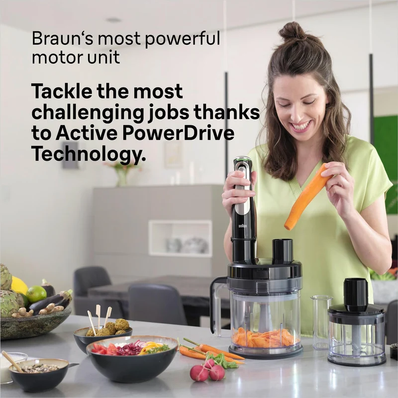 Braun MultiQuick 9 MQ 9187XLI Stabmixer – Pürierstab mit Active PowerDrive Technologie und 5 Zubehör
