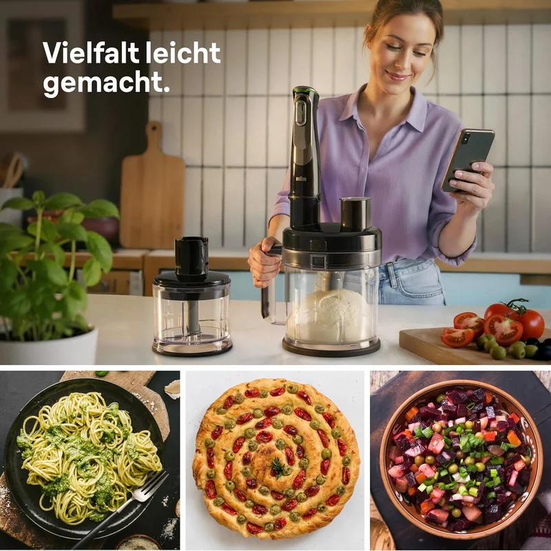 Braun MultiQuick 9 MQ 9187XLI Stabmixer – Pürierstab mit Active PowerDrive Technologie und 5 Zubehör