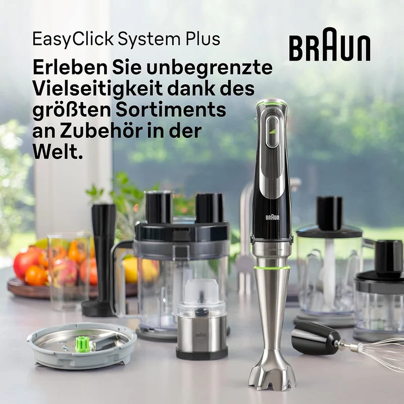 Braun MultiQuick 9 MQ 9187XLI Stabmixer – Pürierstab mit Active PowerDrive Technologie und 5 Zubehör