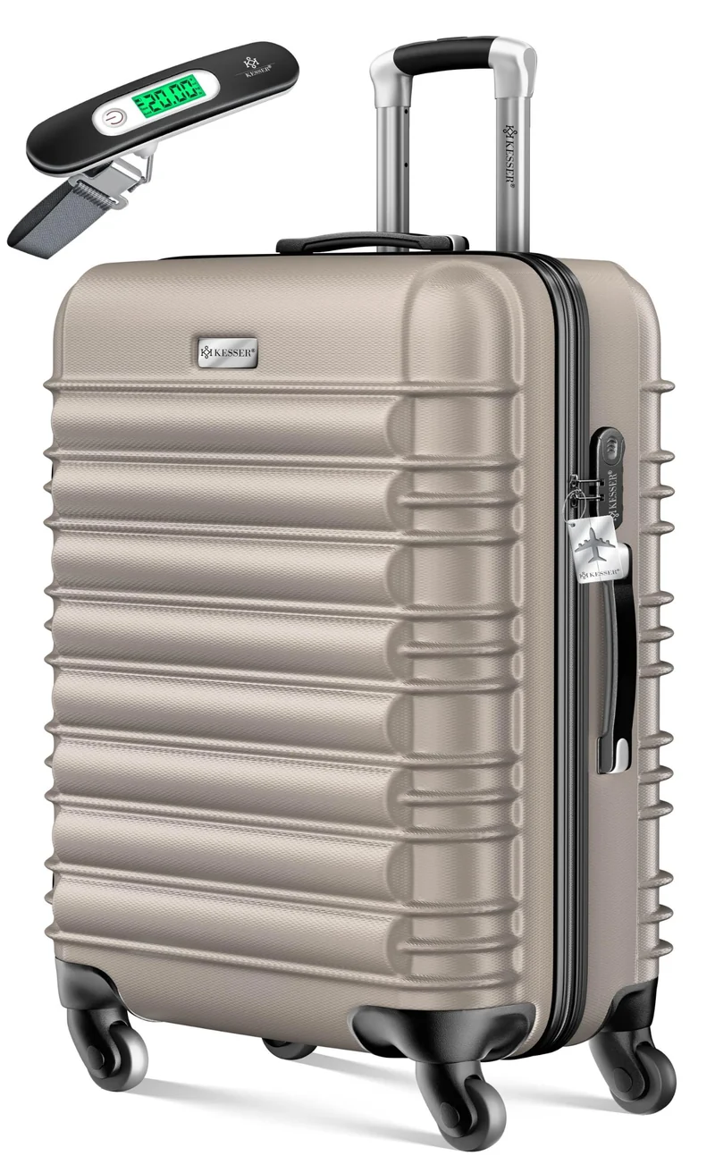 KESSER® Reisekoffer Mittlerer Hartschalen-Koffer Inkl. Kofferwaage + Gepäckanhänger Trolley Gepäck R
