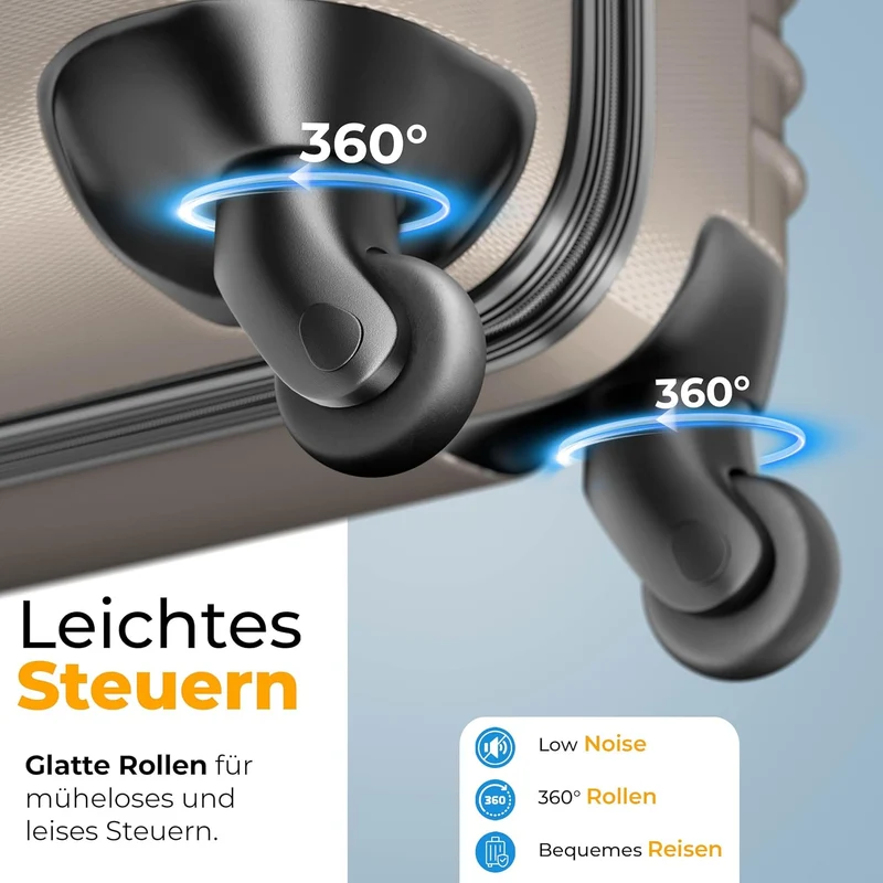 KESSER® Reisekoffer Mittlerer Hartschalen-Koffer Inkl. Kofferwaage + Gepäckanhänger Trolley Gepäck R