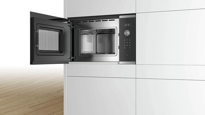 Bosch Hausgeräte BFL524MS0 Serie 6 Einbau-Mikrowelle, 38 x 60 cm, 800 W, Drehteller 25,5cm, Türansch