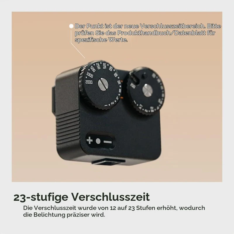 TTartisan Belichtungsmesser, mit Zwei Einstellrädern für ISO-Blende und Verschlusszeit, kompatibel m