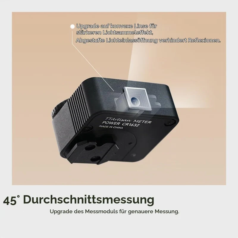 TTartisan Belichtungsmesser, mit Zwei Einstellrädern für ISO-Blende und Verschlusszeit, kompatibel m