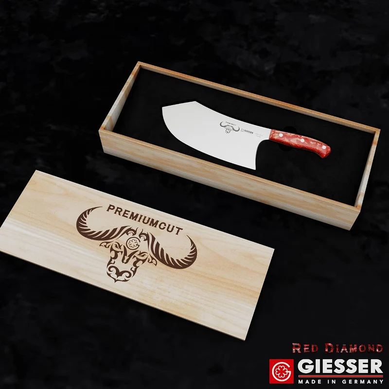 GIESSER seit 1776 - Made in Germany - Premium Hackbeil 22 cm Red Diamond, PremiumCut Butcher No 1, C