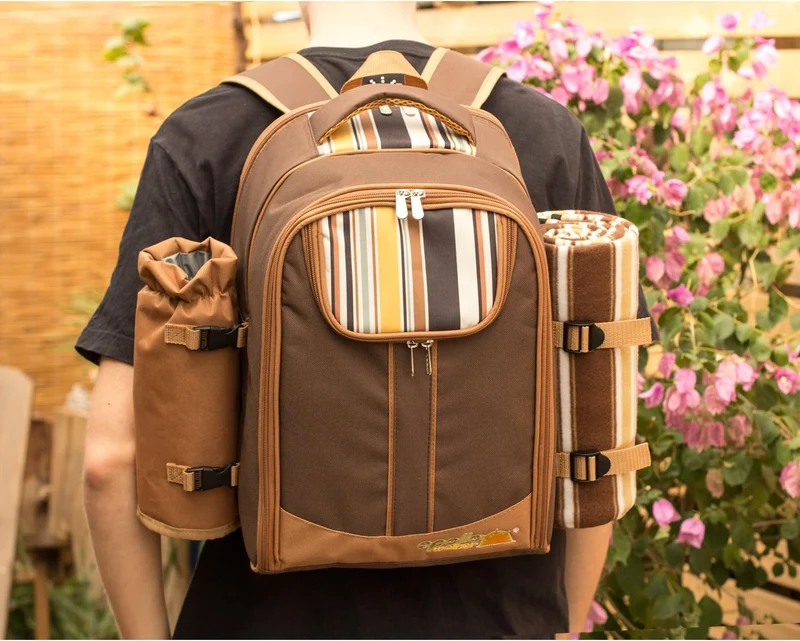 apollo walker Picknickrucksack für 2 Personen Picknick Rucksack Hamper Kühltasche mit Geschirr Set &