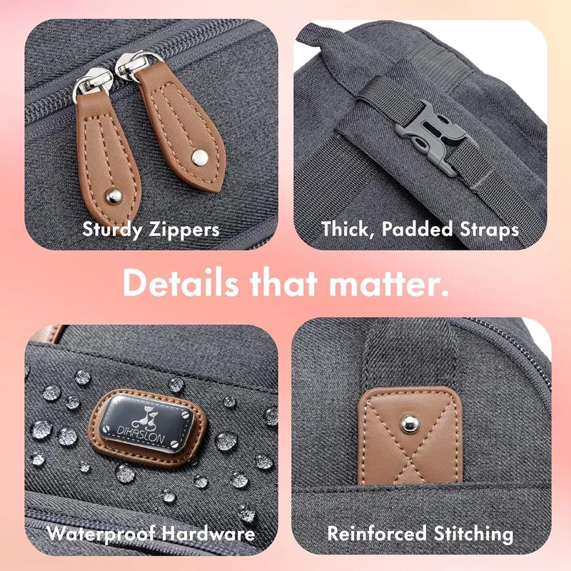 Wickeltasche Rucksack - Dikaslon Grosser Wickelrucksack mit Multifunktions-Babytaschen und mobiler W