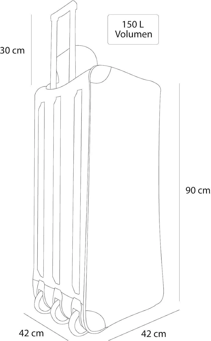normani Stabile Reisetasche Trolley Big Size XL 80-150 Liter mit 2 Rollen –Robust und wasserabweisen