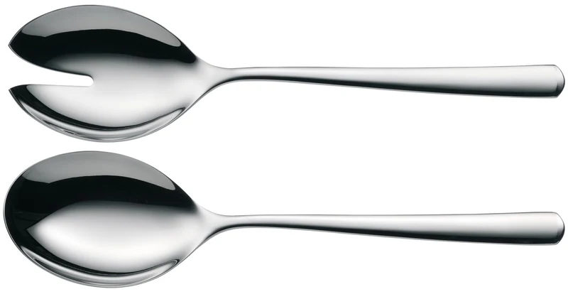 WMF Boston Salatbesteck Edelstahl 23,7 cm, Salatgabel, Servierlöffel, Cromargan Edelstahl poliert, g