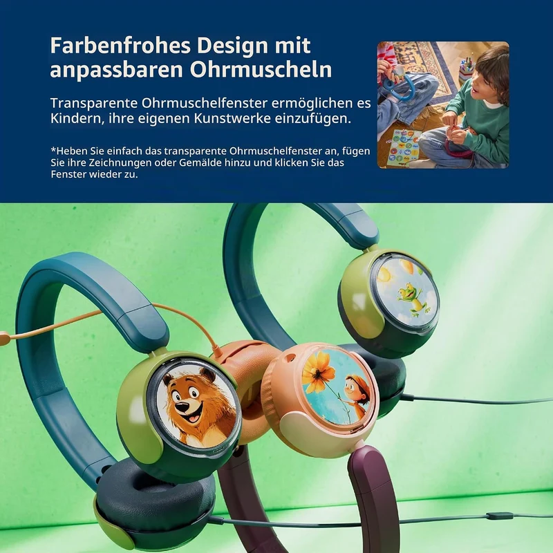 Philips TAK2000MP 2000-Serie mit kabelgebundenem ohraufliegendem Kopfhörer für Kinder, lautstärkenbe