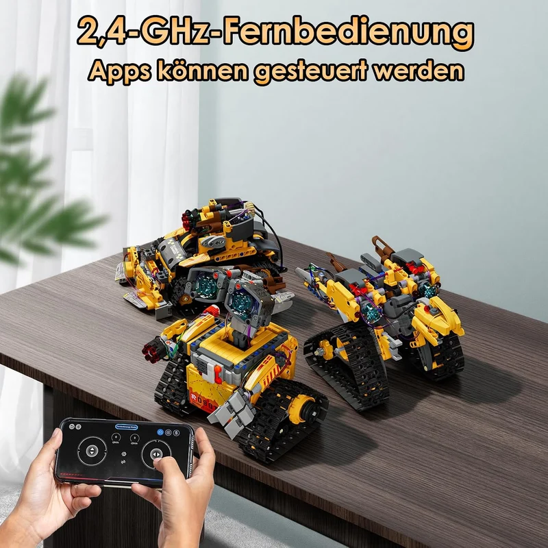 ZWOOS Technik Roboter Kinder Bauspielzeug,5-in 1 Programmierbarer Roboter Bausatz mit App & Fernsteu